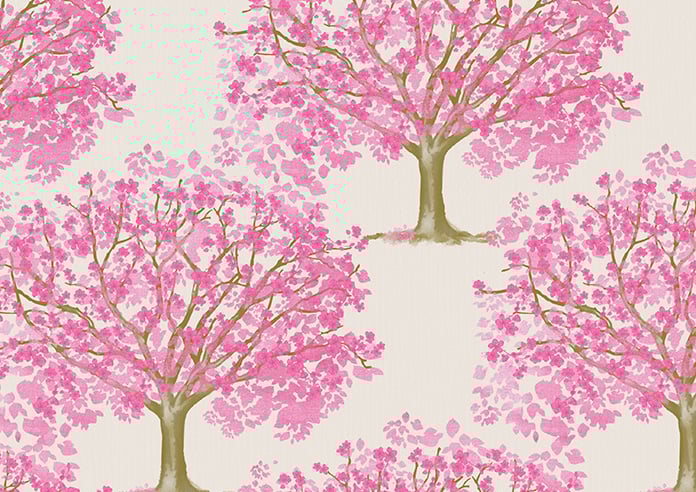 Classic Woodland, Pink Blossom - Motorised Roman Blind - Image 7